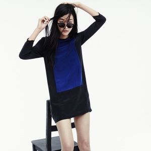 MADEWELL centerpiece shirt dress xs silk